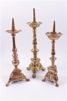 3 barocke Kerzenleuchter - Arte, antiquariato e gioielli