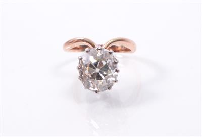 Altschliffdiamantsolitärdamenring ca. 3,70 ct - Art, antiques and jewellery