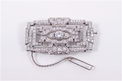 Art Deco Diamantbrosche zus. ca. 5,50 ct - Umění, starožitnosti a šperky