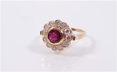 Brillantdamenring zus. ca. 0,75 ct - Art, antiques and jewellery