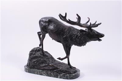 Bronzefigur "Röhrender Hirsch" - Art, antiques and jewellery