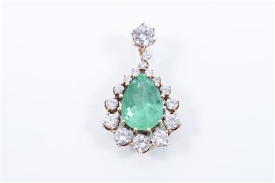 Smaragd- Brillantanhänger - Arte, antiquariato e gioielli