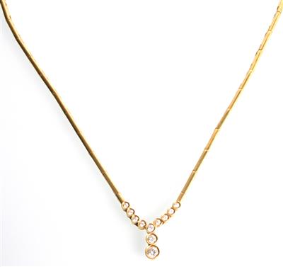 Brillantcollier zus. ca. 0,60 ct - Klenoty