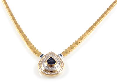 Saphir-Brillantcollier zus. ca. 1,60 ct - Klenoty