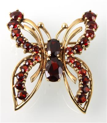 Granatanhänger "Schmetterling" - Schmuck Onlineauktion