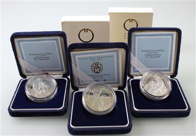3 Silbermünzen ATS 100,- - Gioielli