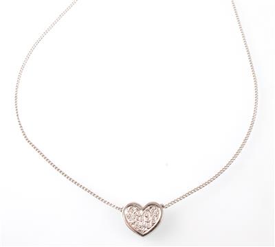 Diamantcollier zus. ca. 0,10 ct - Gioielli