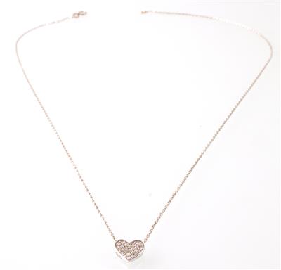 Diamantcollier zus. ca. 0,10 ct - Klenoty