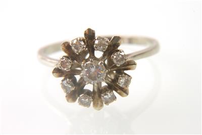 Brillant-Diamantring zus. ca.0,45 ct - Klenoty a náramkové