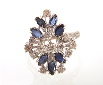 Brillant-Saphirring - Jewellery, watches and antiques