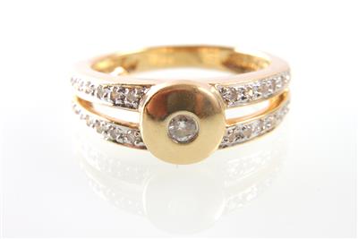 Brillant-Diamantring zus. ca.0,15 ct - Jewellery and watches