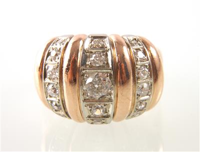 Altschliffbrillant-Diamant Ring zus. ca. 0,85 ct - Schmuck und Uhren