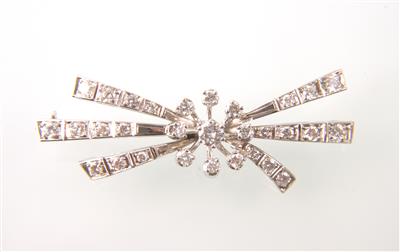 Brillantbrosche zus. ca. 1,10 ct - Uhren, Schmuck und Antiquitäten