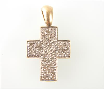 Diamantkreuz zus. ca. 0,25 ct - Uhren, Schmuck und Antiquitäten