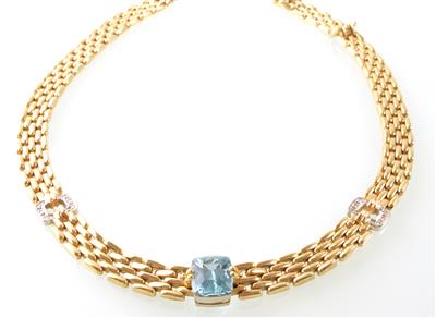 Aquamarin Brillant Collier - Gioielli e orologi