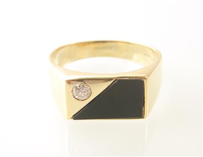 Brillant Onyxring - Jewellery, watches and antiques