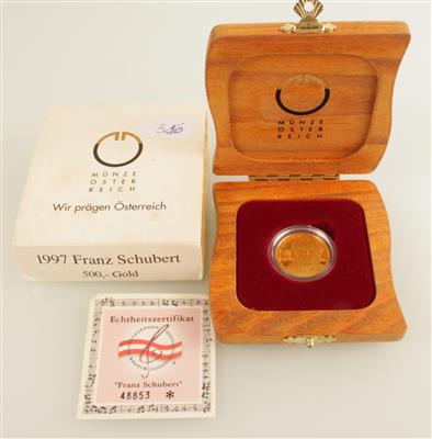 Goldmünze "Franz Schubert 500Schilling" Münze Österreich - Gioielli e orologi