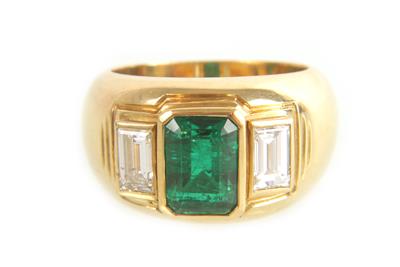 Smaragd Diamant Ring - Gioielli e orologi