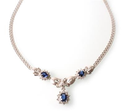 Brillantcollier zus. 0,86 ct - Schmuck und Uhren