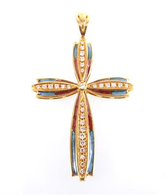 Brillant Kreuz zus. ca.0,40 ct - Jewellery and watches