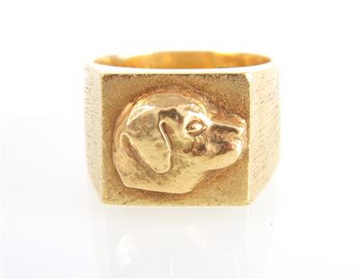 Ring mit Hundekopf - Schmuck und Uhren