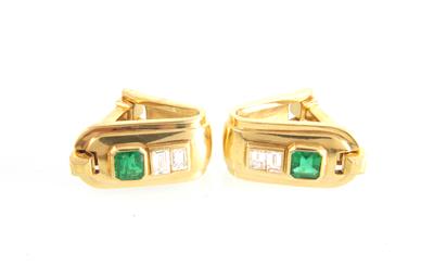 Diamant-Smaragd Manschettenknöpfe - Jewellery and watches