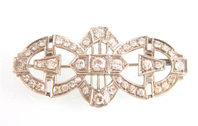 Altschliffdiamantbrosche zus. ca. 1,50 ct - Jewellery and watches