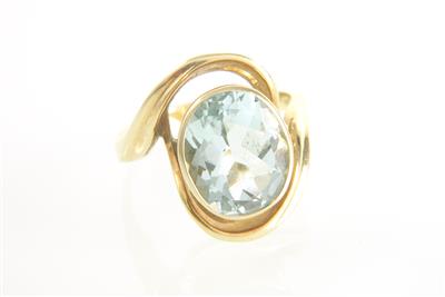 Aquamarindamenring ca. 4 ct - Jewellery and watches