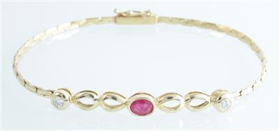 Brillantarmkette zus. ca. 0,10 ct - Jewellery and watches