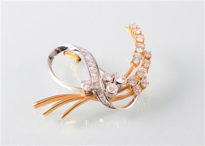 Brillant Diamantbrosche zus. ca. 1,60 ct - Jewellery and watches