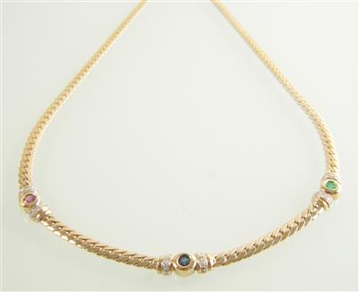 Brillantcollier zus. 0,15 ct - Schmuck und Uhren