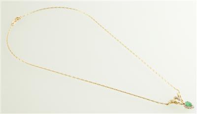 Brillant/Diamantcollier zus. ca. 0,15 ct - Klenoty a Hodinky