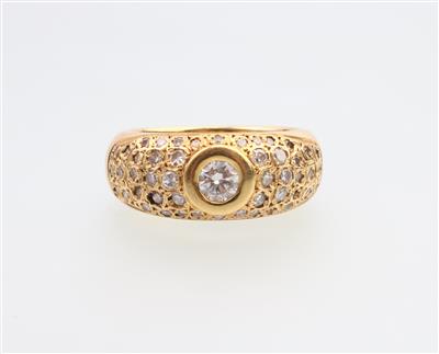 Brillant Diamantring zus. ca. 0,85 ct - Jewellery and watches