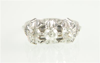 Altschliffdiamantring zus. ca. 0,80 ct - Klenoty a Hodinky