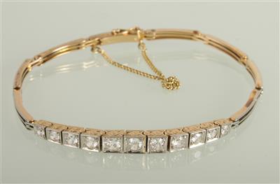 Diamantarmkette, zus. ca. 0,90 ct - Jewellery and watches