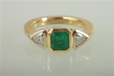 Diamant Smaragdring - Schmuck und Uhren