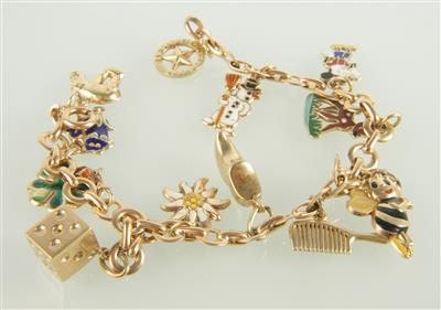 Bettelarmkette mit diversen Anhängern - Jewellery and watches