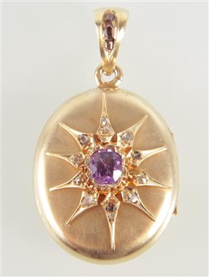 Diamant-Amethyst Medaillon - Jewellery and watches