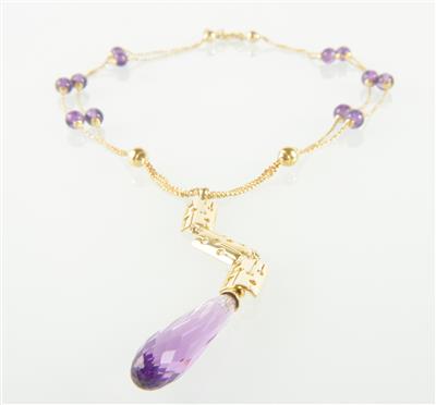 Amethystcollier - Schmuck und Uhren