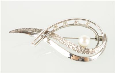 Diamantbrosche zus. ca. 0,10 ct - Jewellery and watches
