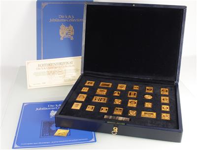 Silberner Briefmarkensatz "Die K & K Jubiläums-Collection - Schmuck und Uhren