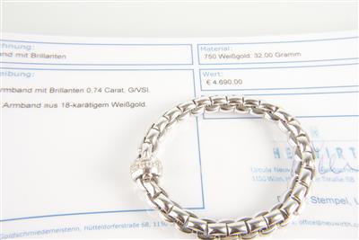 Brillantarmkette zusammen ca. 0,75 ct - Schmuck und Uhren