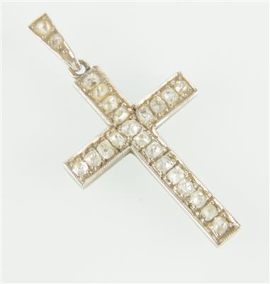 Diamantkreuz zus. ca. 0,40 ct - Jewellery and watches