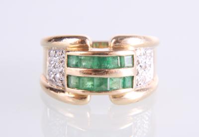 Diamant-Smaragd Ring - Klenoty a Hodinky