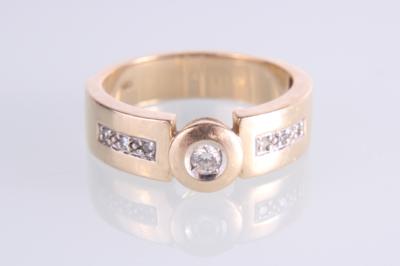 Brillant/Diamantring zus. ca. 0,10 ct - Jewellery and watches