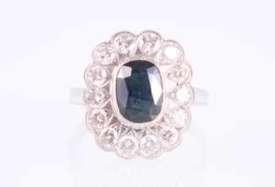 Brillant-Saphir Ring - Schmuck und Uhren