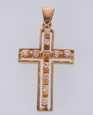 Brillantkreuz zus. ca. 0,15 ct - Jewellery and watches