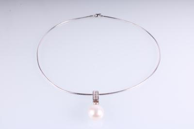 Brillantcollier zus. ca. 0,65 ct - Schmuck und Uhren