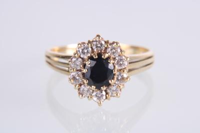 Brillant-Saphir Ring - Schmuck und  Uhren