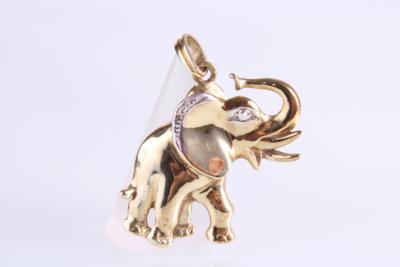 Diamantanhänger Elefant - Schmuck und  Uhren